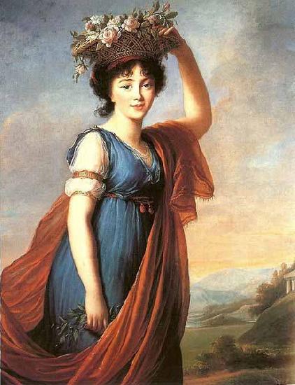 elisabeth vigee-lebrun Princess Eudocia Ivanovna Galitzine as Flora 1799 oil painting picture
